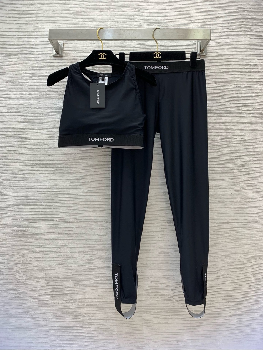 Tom Ford Black Active Leggings with Matching Sports Bra